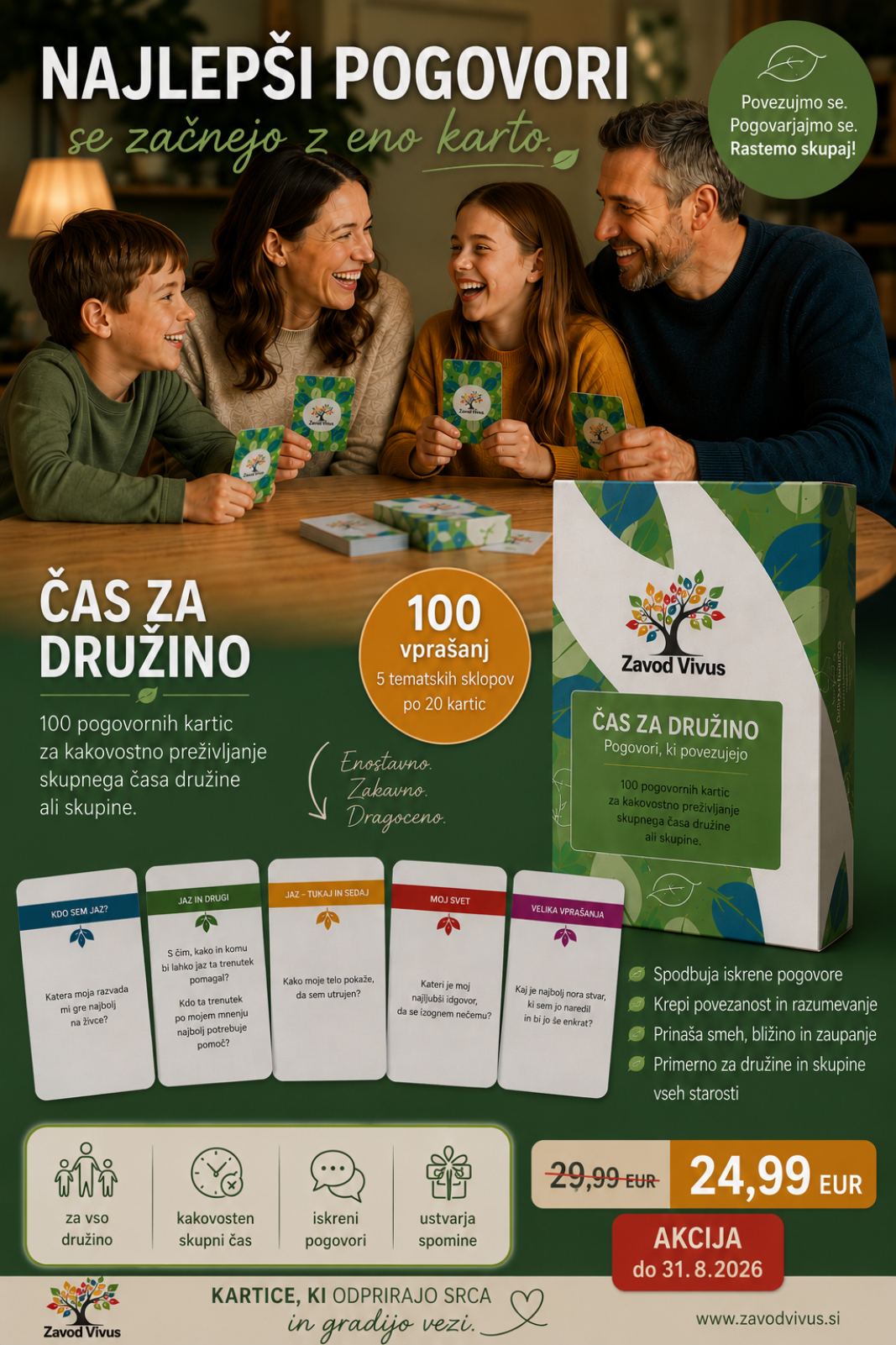 Čas za družino - pogovorne kartice Zavoda Vivus